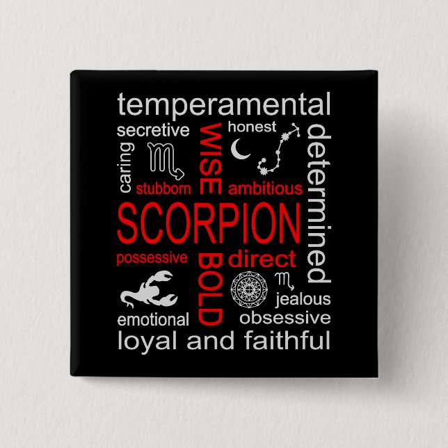Scorpion Zodiac Sign Button (Vorderseite)