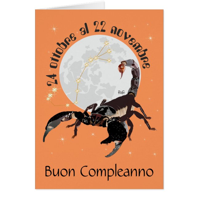 Scorpione 24 ottobre al 22 nov. Biglietti d'auguri (Devant)