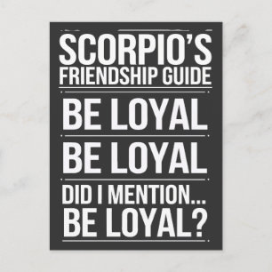Scorpios Freundschaftsführer Funny Zitat Postkarte