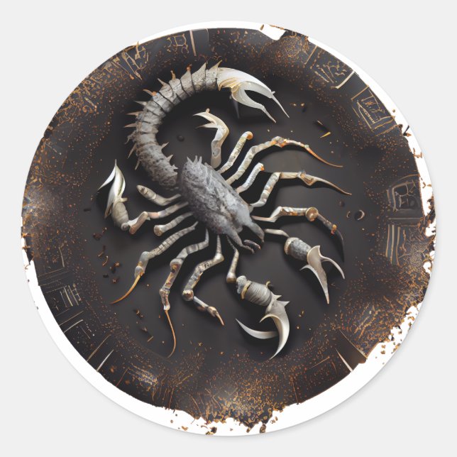 Scorpius Zodiac Graphic Runder Aufkleber (Vorderseite)
