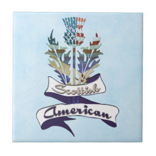 Scotch American Thistle Flags Tile Fliese