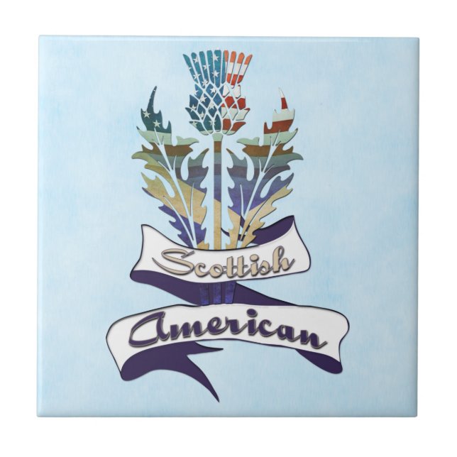 Scotch American Thistle Flags Tile Fliese (Vorderseite)