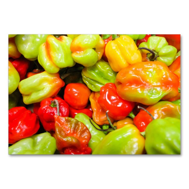 Scotch Bonnet Peppers Tischnummer (Vorderseite)