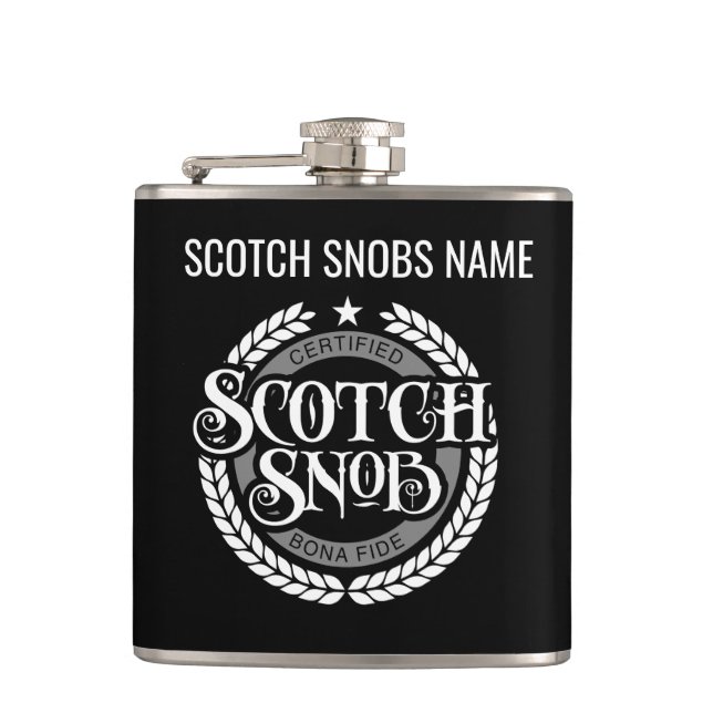 Scotch Snob - lustiger Whiskey-Drinker Flachmann (Vorderseite)