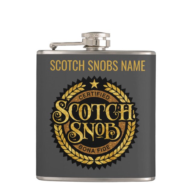 Scotch Snob - lustiger Whiskey-Drinker Flachmann (Vorderseite)