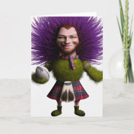 Scotch Thistle Rugby Player - Rugby Grußkarte Feiertagskarte