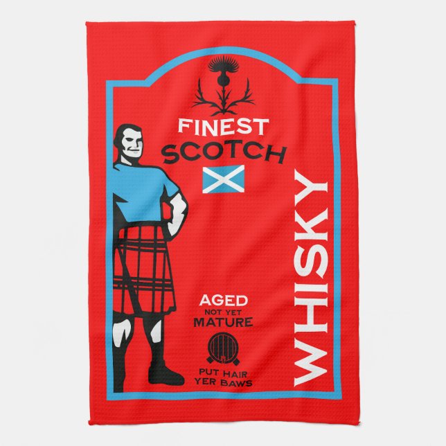 Scotch Whisky Drinker Geschirrtuch (Vertikal)