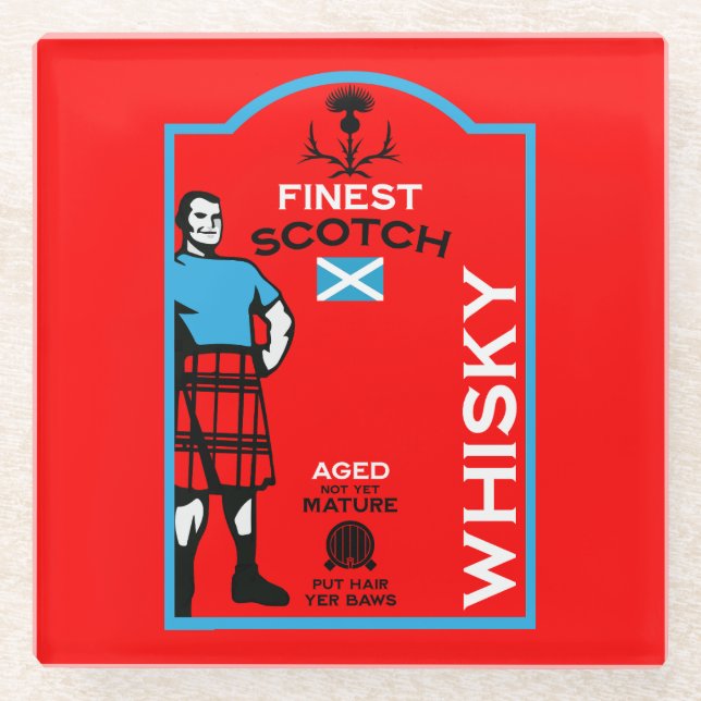 Scotch Whisky Drinker Glasuntersetzer (Vorderseite)