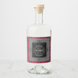 Scotch Whisky Red Tartan Alkoholflaschenetikett