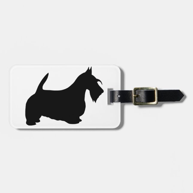 Scotish Terrier Silhouette Gepäckanhänger (Vorderseite horizontal)