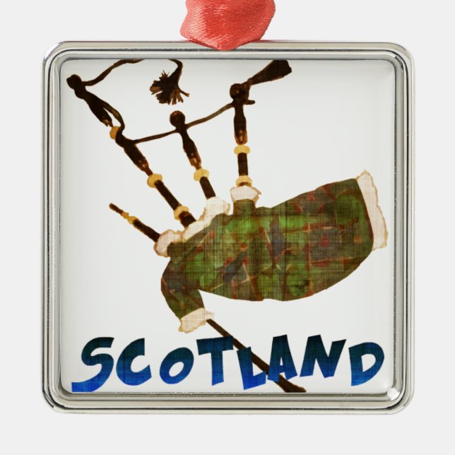 Scotland Bagpipes Ornament Aus Metall (Vorne)