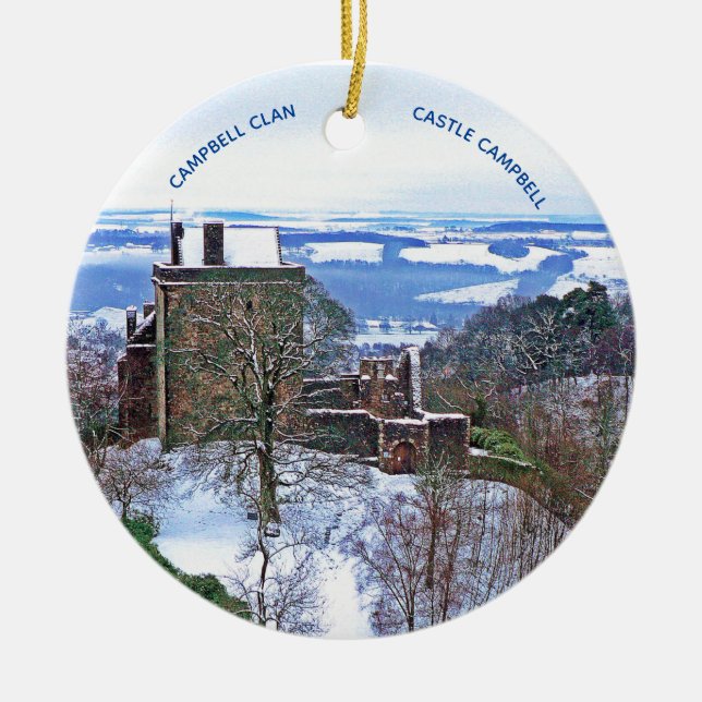 Scotland Castle Campbell Clan Snow Xmas Keramik Ornament (Vorne)