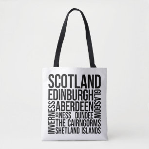 Scotland Cities Word Art - Edinburgh Travel Tasche