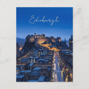 Scotland Edinburgh Castle Night Postkarte