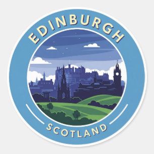 Scotland Edinburgh Dugald Stewart Monument Runder Aufkleber