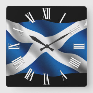 SCOTLAND Flag Proud Schotten Patriotische Wall-Uhr Quadratische Wanduhr