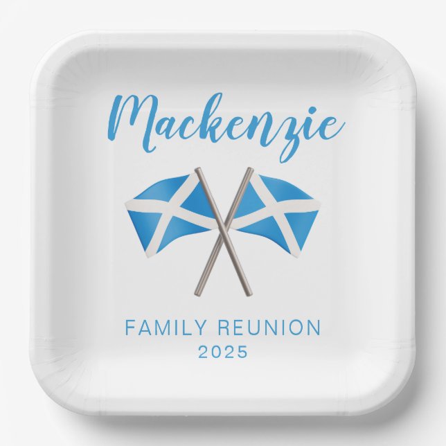 Scotland Flags Family Wiedersehen Pappteller (Vorderseite)