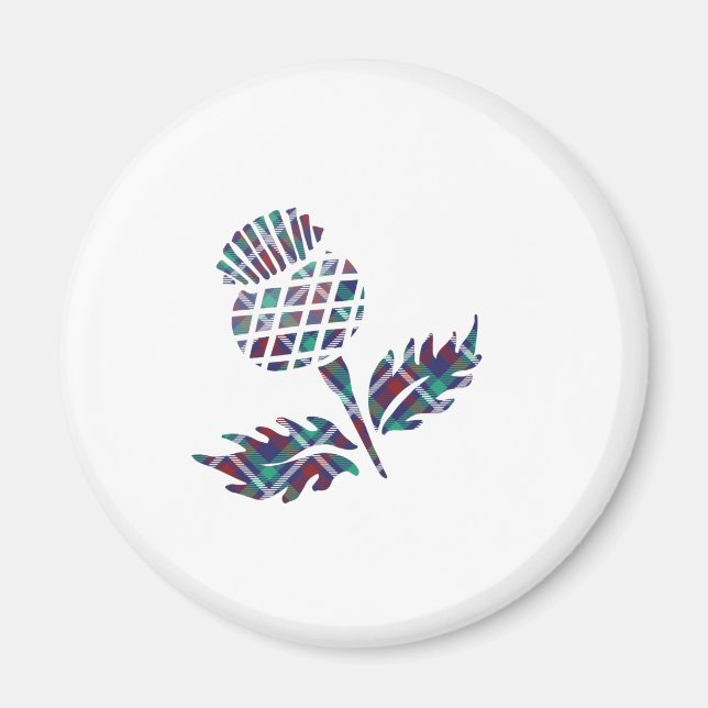 Scotland Gifts Scottish Thistle Tartan Kariertes G Magnet (Vorne)