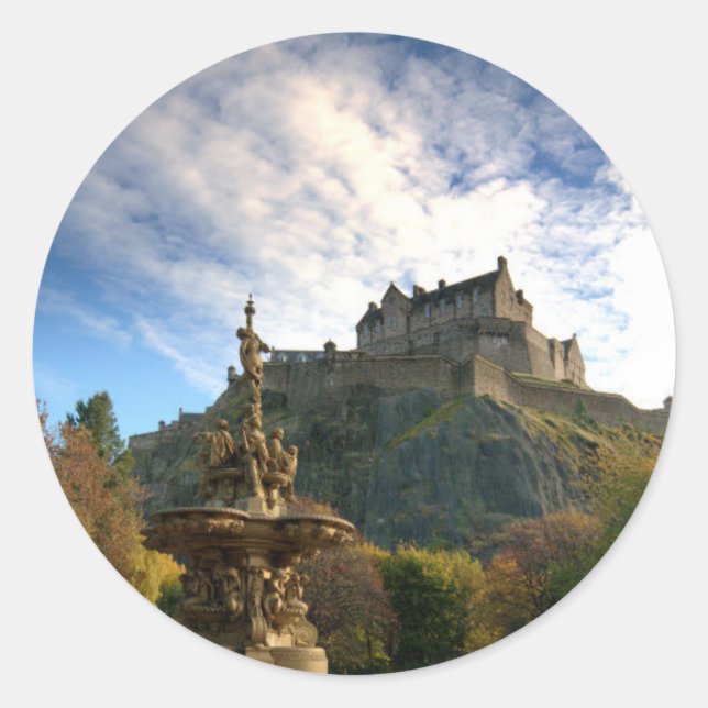 SCOTLAND: Majestic Scotland Aufkleber. Runder Aufkleber (Vorderseite)