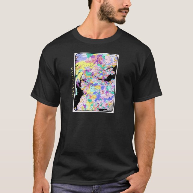Scotland Map Scottish Clan Names Locations Celtic T-Shirt (Vorderseite)