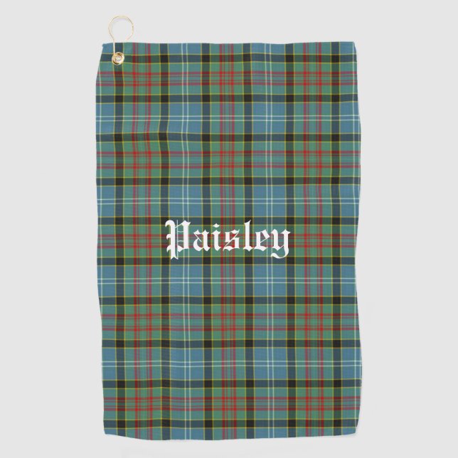 Scotland Paisley District Tartan Personalisiert Golfhandtuch (Vorderseite)