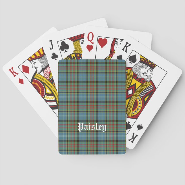 Scotland Paisley District Tartan Personalisiert Spielkarten (Rückseite)