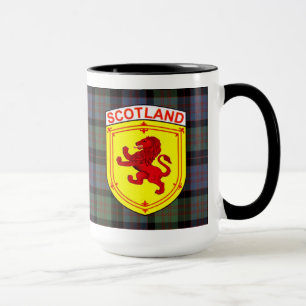 Scotland Red Rampant Lion, MacDonadld tartan karie Tasse