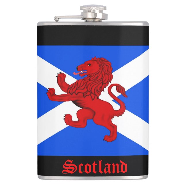 Scotland Scottish Rampant lion, Saint Andrews Fahn Flachmann (Vorderseite)