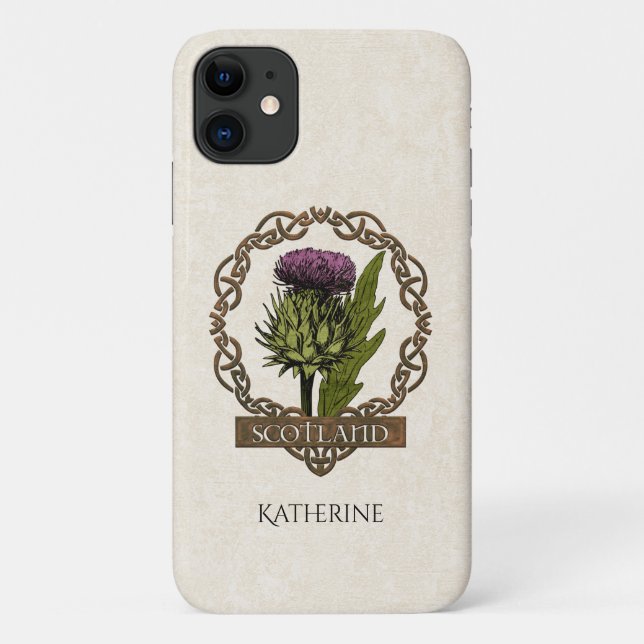 Scotland Scottish Thistle Celtic Knots Name Case-Mate iPhone Hülle (Rückseite)