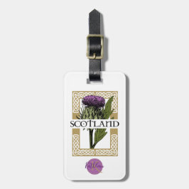 Scotland Scottish Thistle Gold Celtic Knots Gepäckanhänger