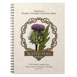 Scotland Scottish Thistle Gold Celtic Knots Notizblock