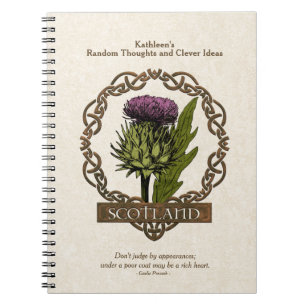 Scotland Scottish Thistle Gold Celtic Knots Notizblock