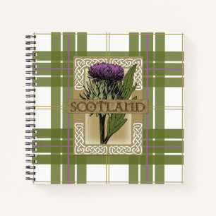 Scotland Scottish Thistle Gold Celtic Knots Notizbuch