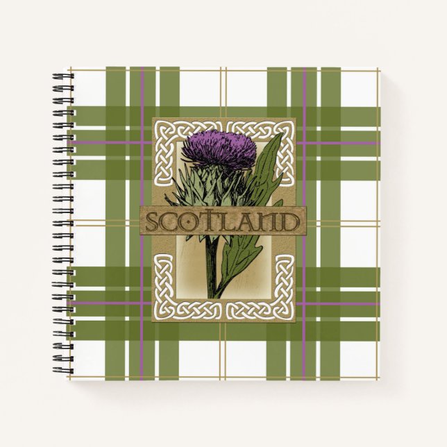 Scotland Scottish Thistle Gold Celtic Knots Notizbuch (Vorderseite)
