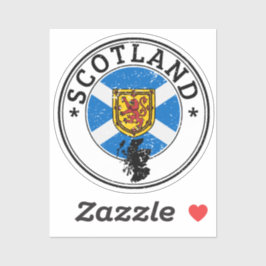 Scotland Siegel Sticker Round Flag für Laptop Book