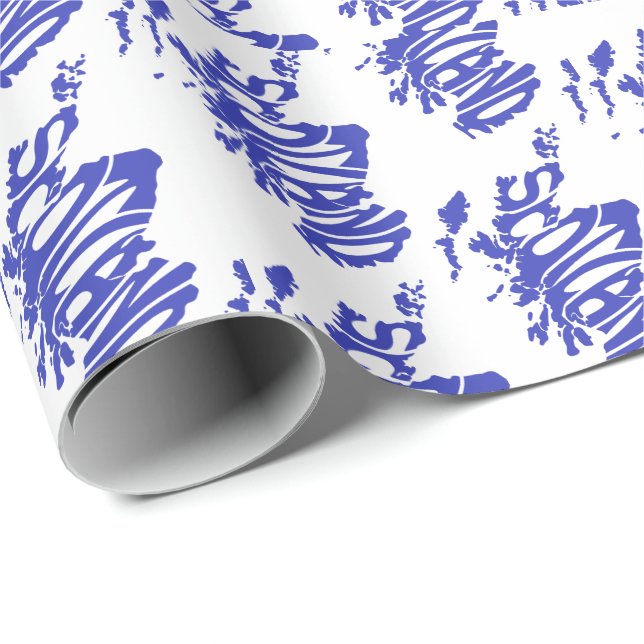 Scotland Silhouette Word Art Geschenkpapier (Rolleneckpunkt)