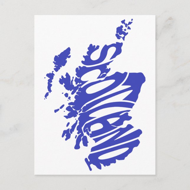 Scotland Silhouette Word Art Postkarte (Vorderseite)