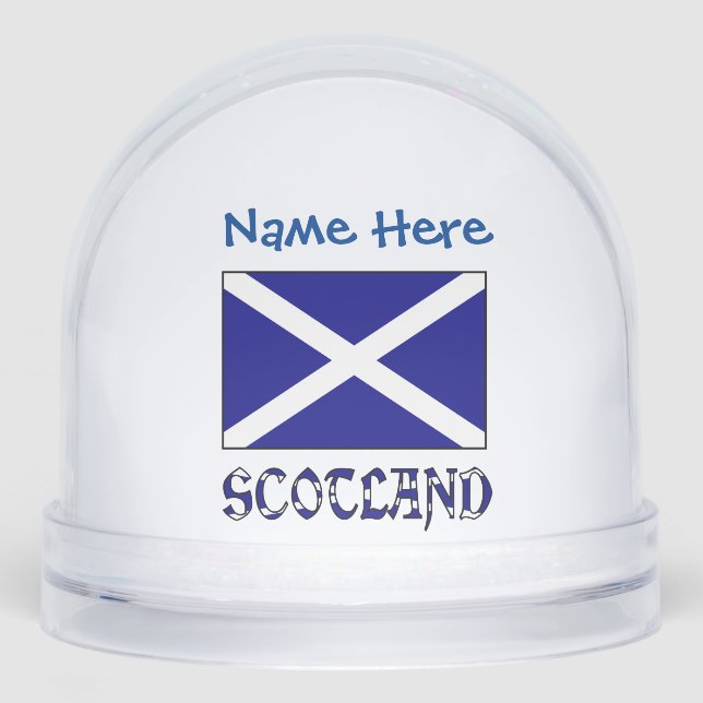 Scotland St. Andrew's Cross Flag Blue Personalisie Schneekugeln (Vorderseite)