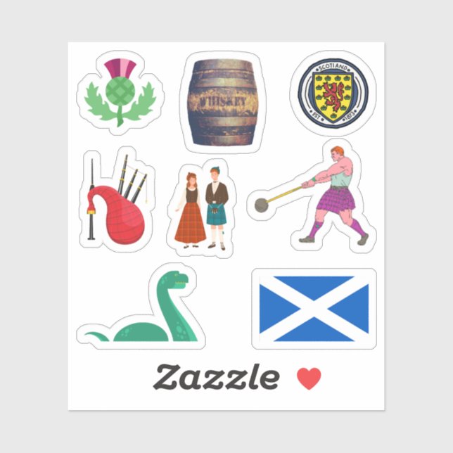 Scotland Stickers Aufkleber (Blatt)