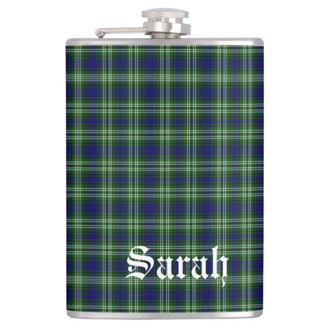 Scotland Tweedside District Tartan Personalisiert Flachmann (Vorderseite)