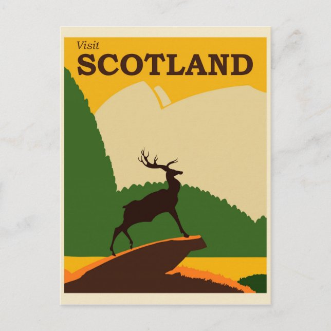 Scotland Vintage Travel Poster Postkarte (Vorderseite)