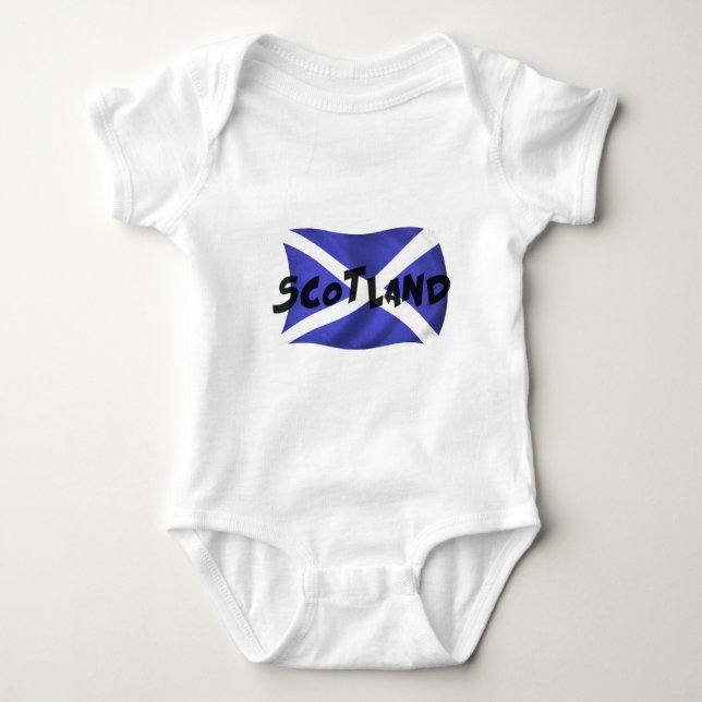 Scotland Wavy Flag Baby Strampler (Vorderseite)