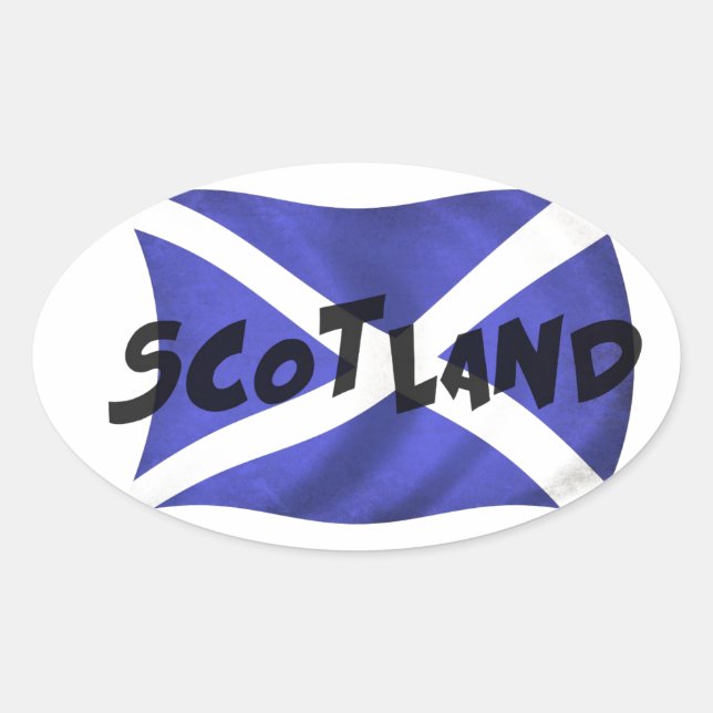 Scotland Wavy Flag Ovaler Aufkleber (Vorderseite)