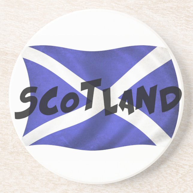Scotland Wavy Flag Untersetzer (Vorne)