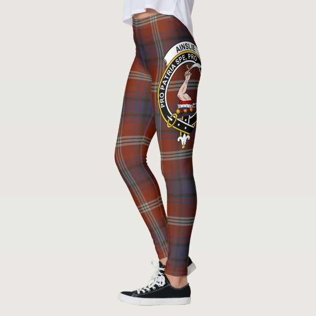 Scotstee Clan Ainslie Ancient Wappen Tartan Women Leggings (Links)