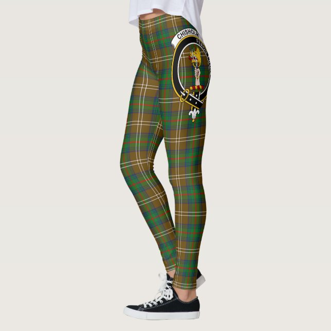 Scotstee Clan Chisholm Junting Wappen Tartan Women Leggings (Links)
