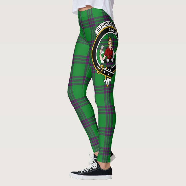 Scotstee Clan Elphinstone Jagd Wappen Tartan Leggings (Links)