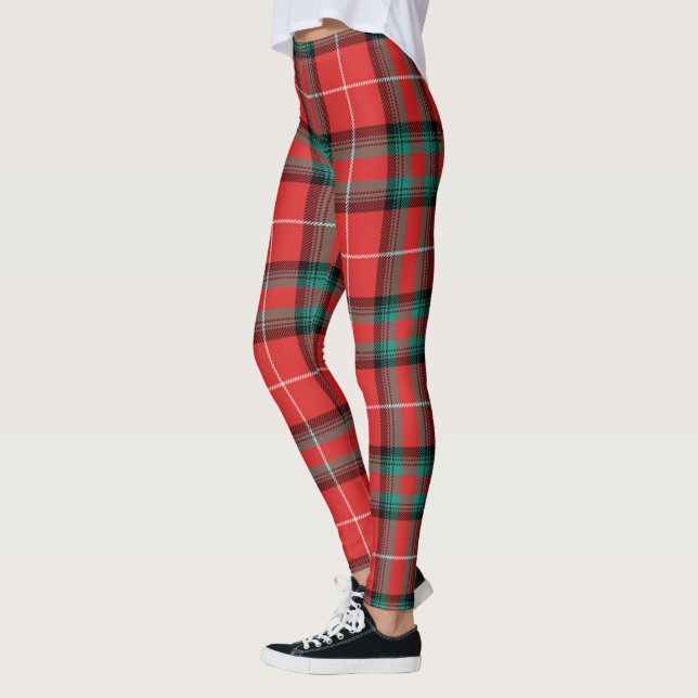 Scotstee Clan Glas Red Tartan Frauen Leggings (Links)