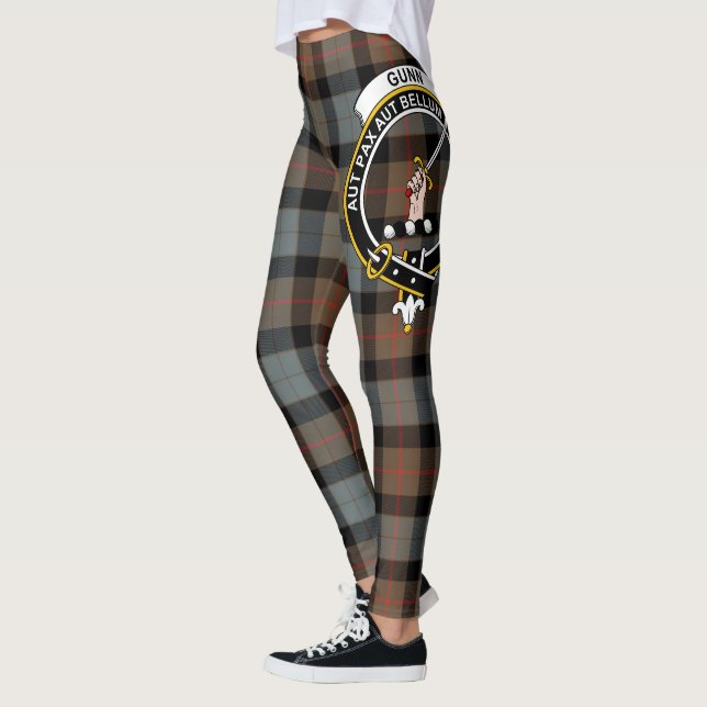 Scotstee Clan Gunn Weathered Wappen Tartan Women Leggings (Links)