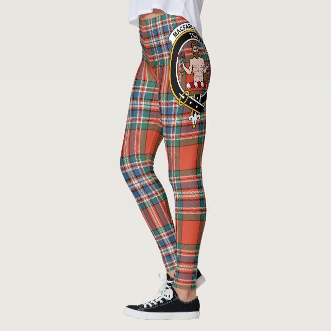 Scotstee Clan MacFarlane Ancient Wappen Tartan Wom Leggings (Links)